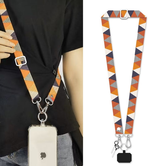 Backless Crossbody Widened Printing Anti-lost Hang Rope Fixed Card Type Mobile Phone Shoulder Strap Neck Rope