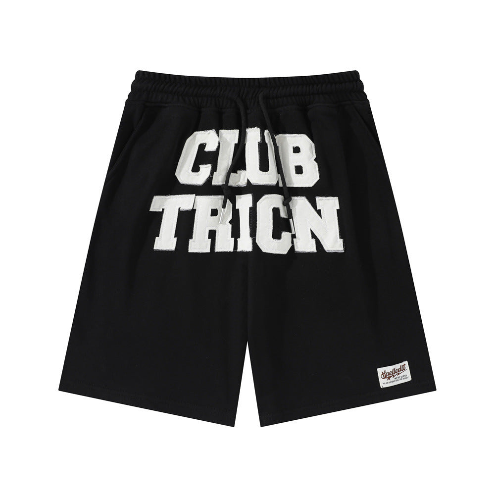 Patch Decoration Casual Straight-leg Shorts For Men