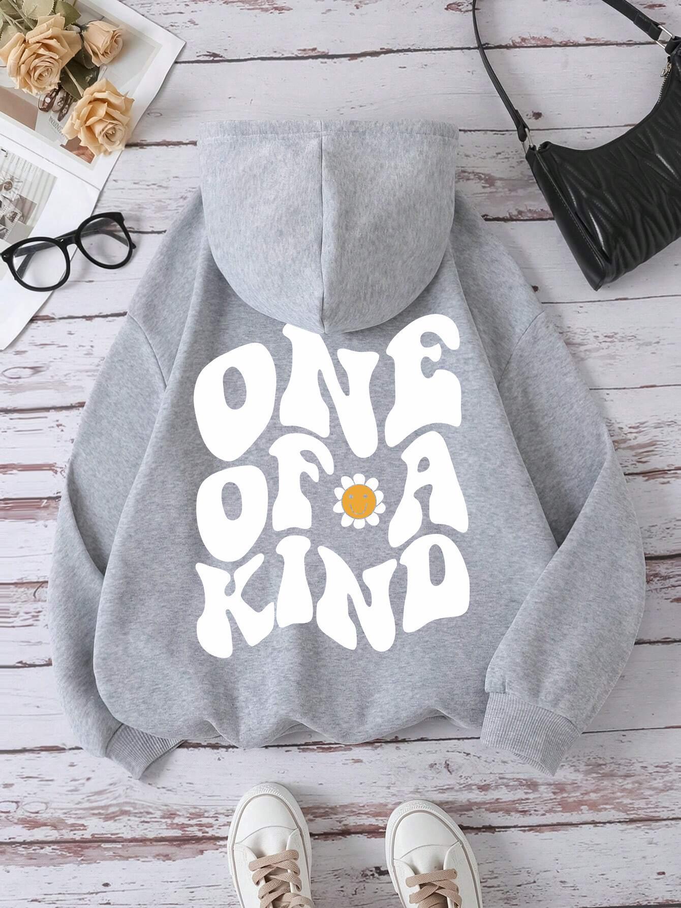 Chrysanthemum Smile Printed Hoodie Sweater